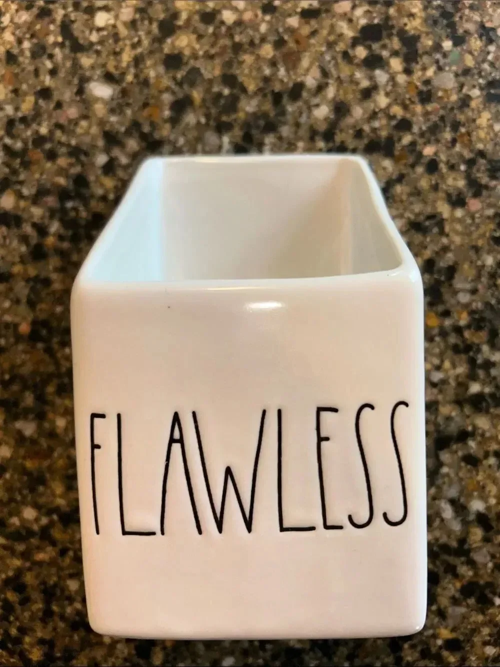 NEW Rae Dunn White Ceramic Makeup Brush Holder with 